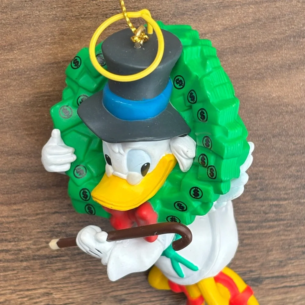 VINTAGE Disney Scrooge McDuck Money Wreath Grolier Christmas Tree Ornament 1990s